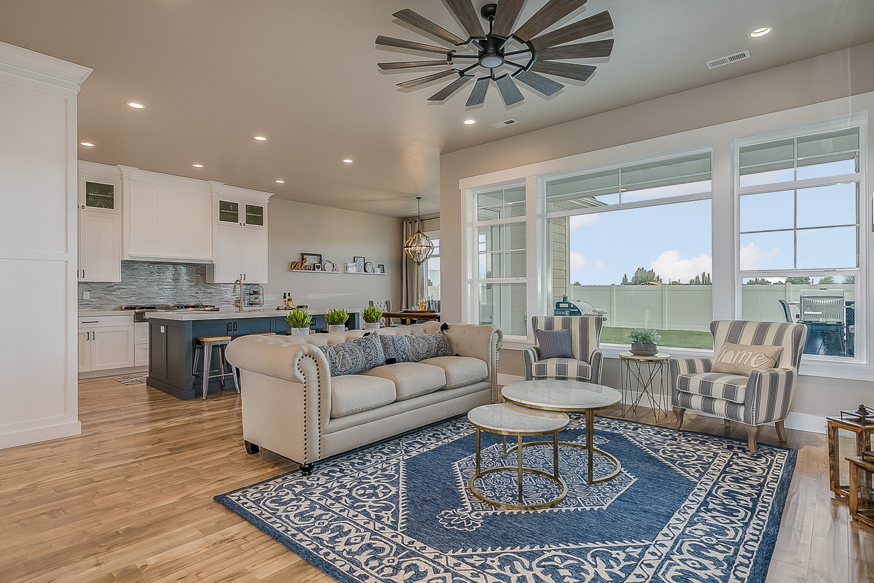 home furnishings in a farmhouse style living room