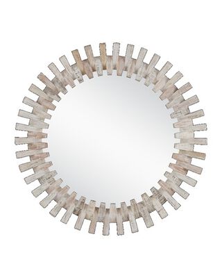 Diza Round Whitewash Mirror