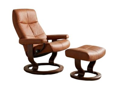 David Large Classic Base Recliner and Ottoman