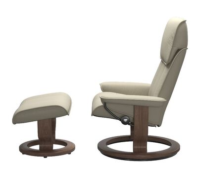 Admrial Large Classic Base Recliner and Ottoman