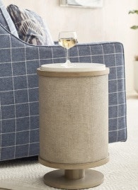 ROUND LINEN CHAIRSIDE TABLE