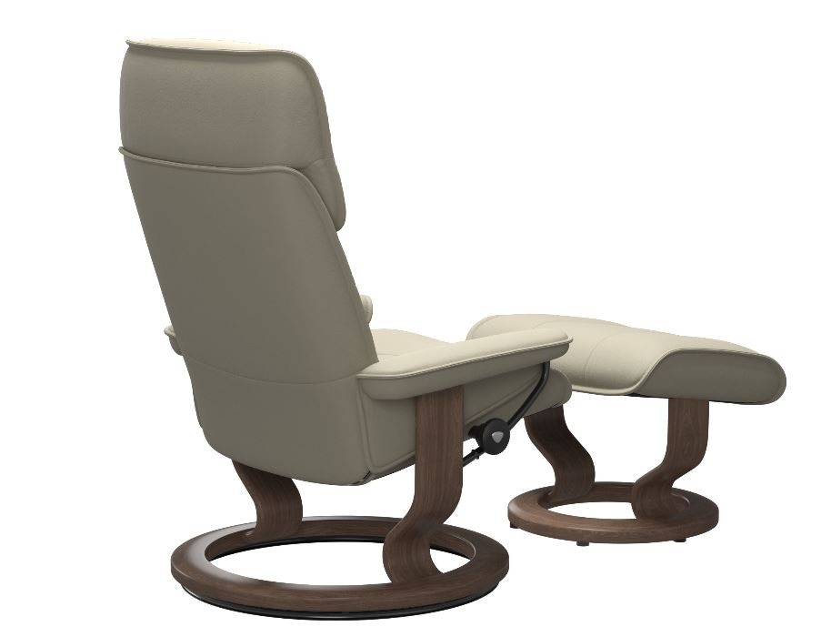 Admiral Medium Classic Base Recliner and Ottman